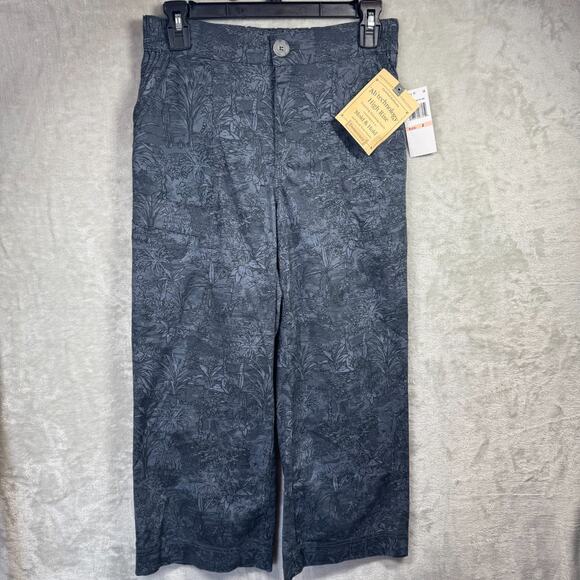 Democracy New Women Pants 2 "Ab"Technology High Rise Gray Floral Cropped Stretch - Picture 1 of 13